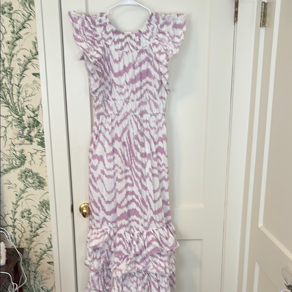 SAYLOR Purple and White Maxi Sundress